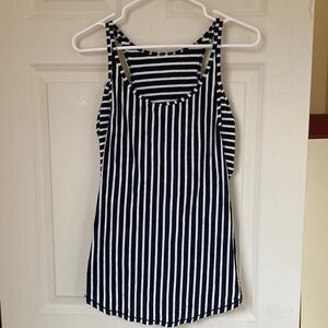 Lululemon Athletica black and White Striped Tank Top